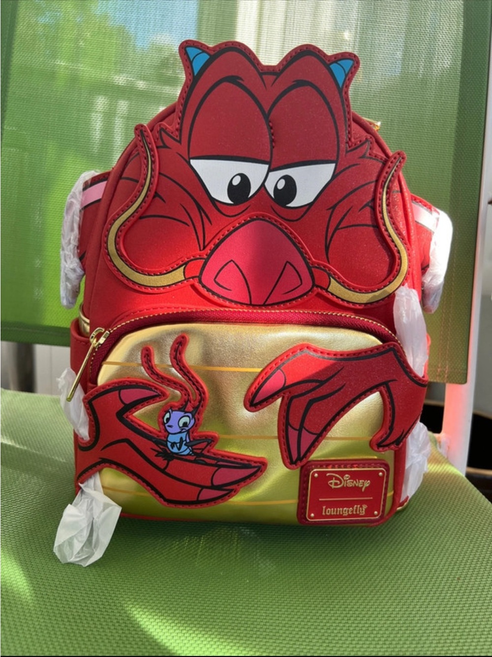 Loungefly Red & Gold Mushu Kids Mini Backpack